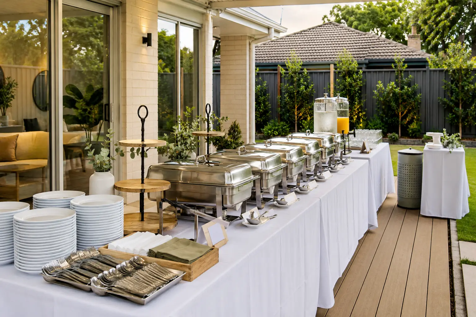 Buffet Equipment Set-Up for Up to 100 Guests